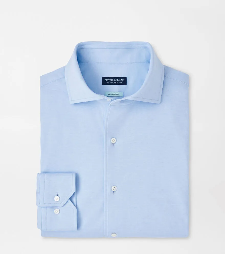 Peter Millar Mens Tailored Fit Magnus Excursionist Flex Sport Shirt - BLUE FROST