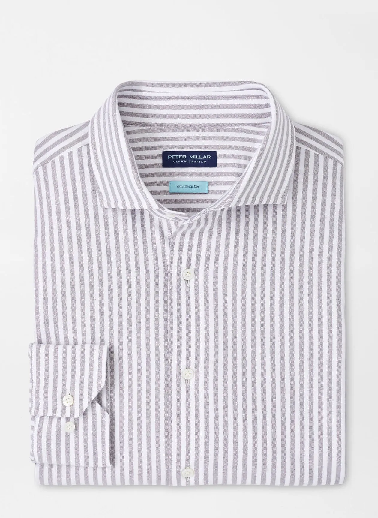 Peter Millar Mens Tailored Fit Soren Excursionist Flex Sport Shirt - GALE GREY
