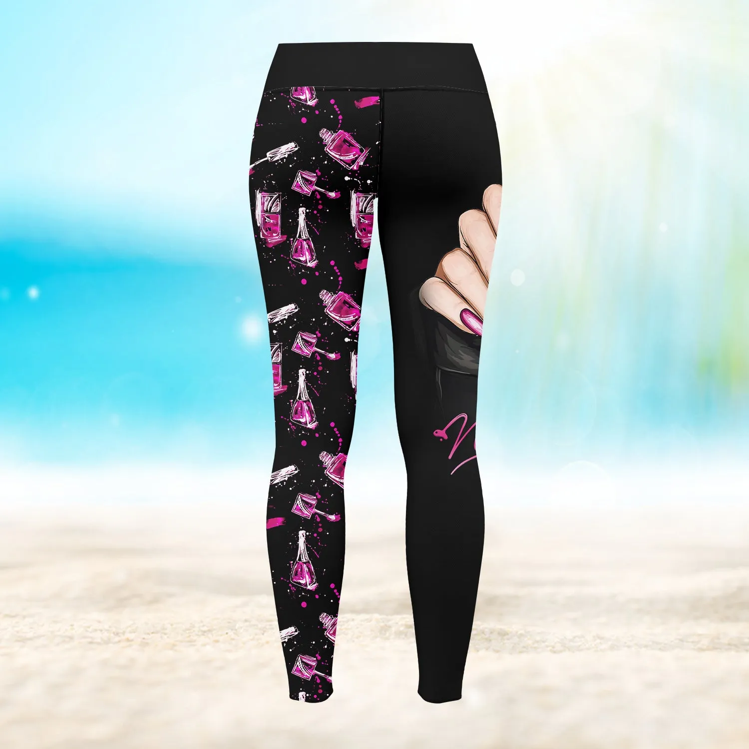 Pink Nail Hustle 3D Legging 914 NA93