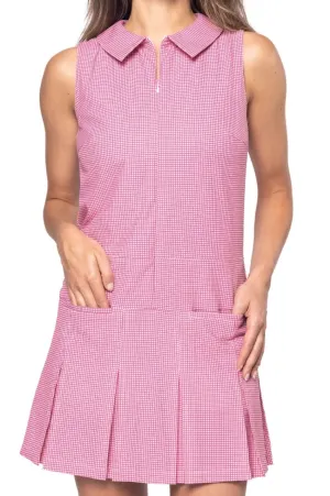 Pink Plaid Timeless Pleated Dress