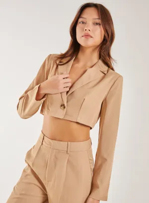 Pinstripe Cropped Blazer