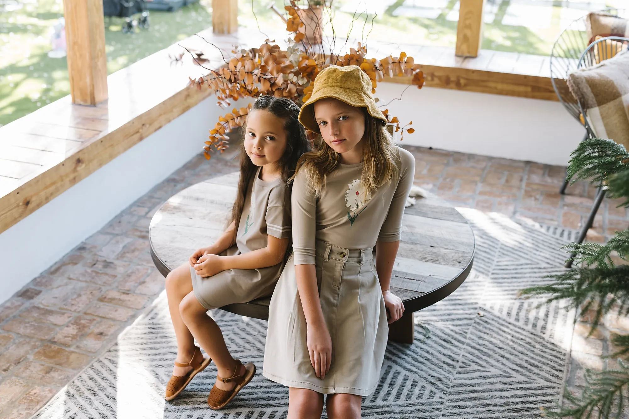 Pleated taupe skirt by Lil Leggs