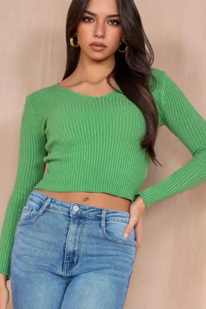 Poppy Green Knit Top