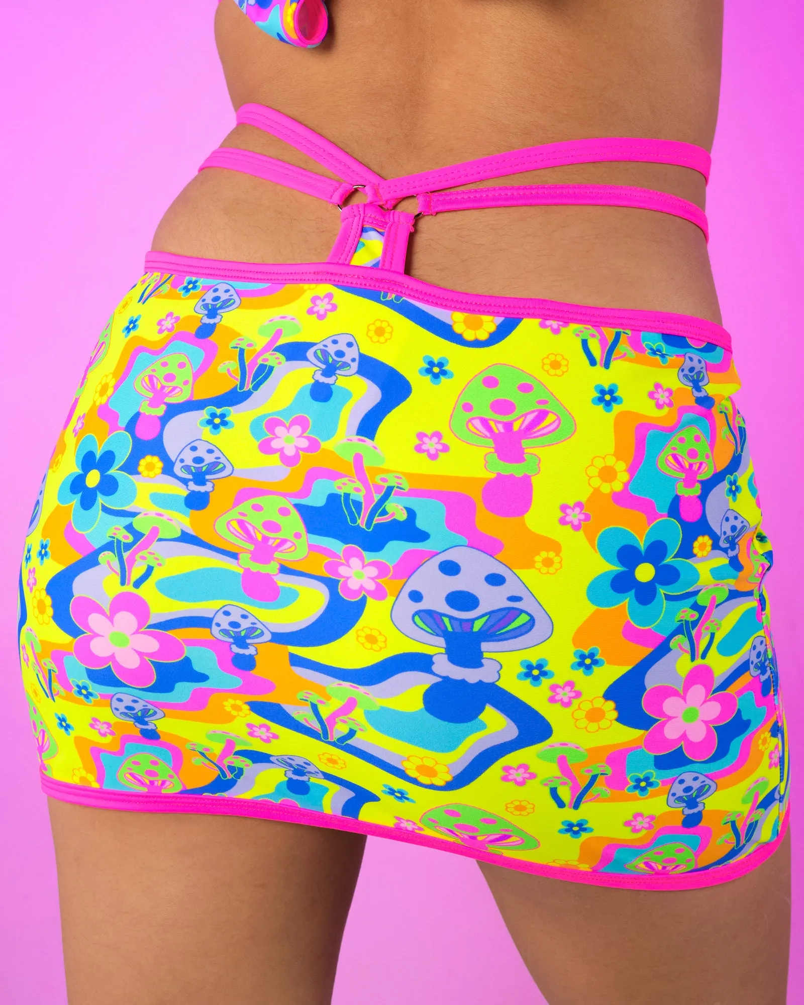 Psychedelic Psilocybin Thong Mini Skirt