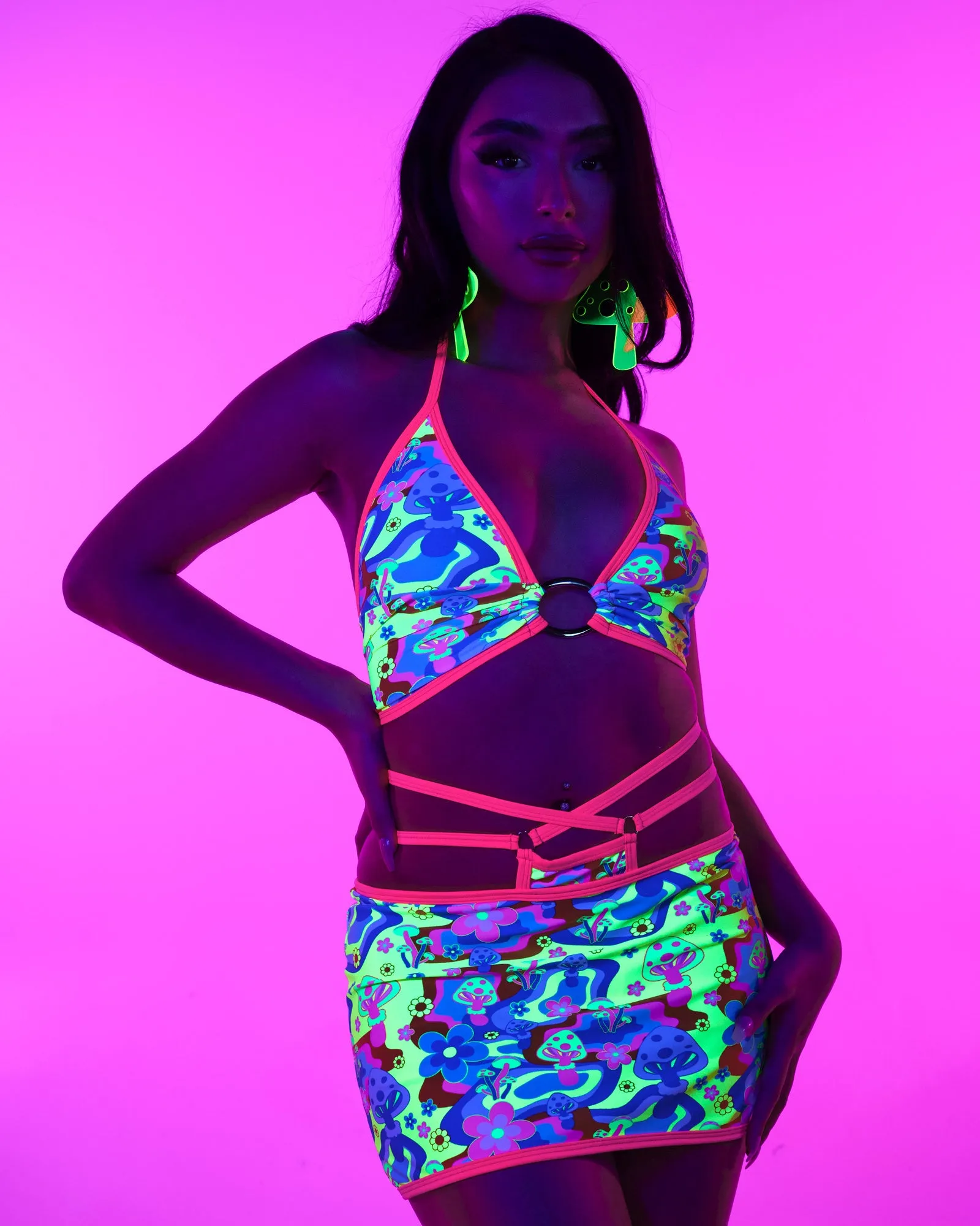 Psychedelic Psilocybin Thong Mini Skirt