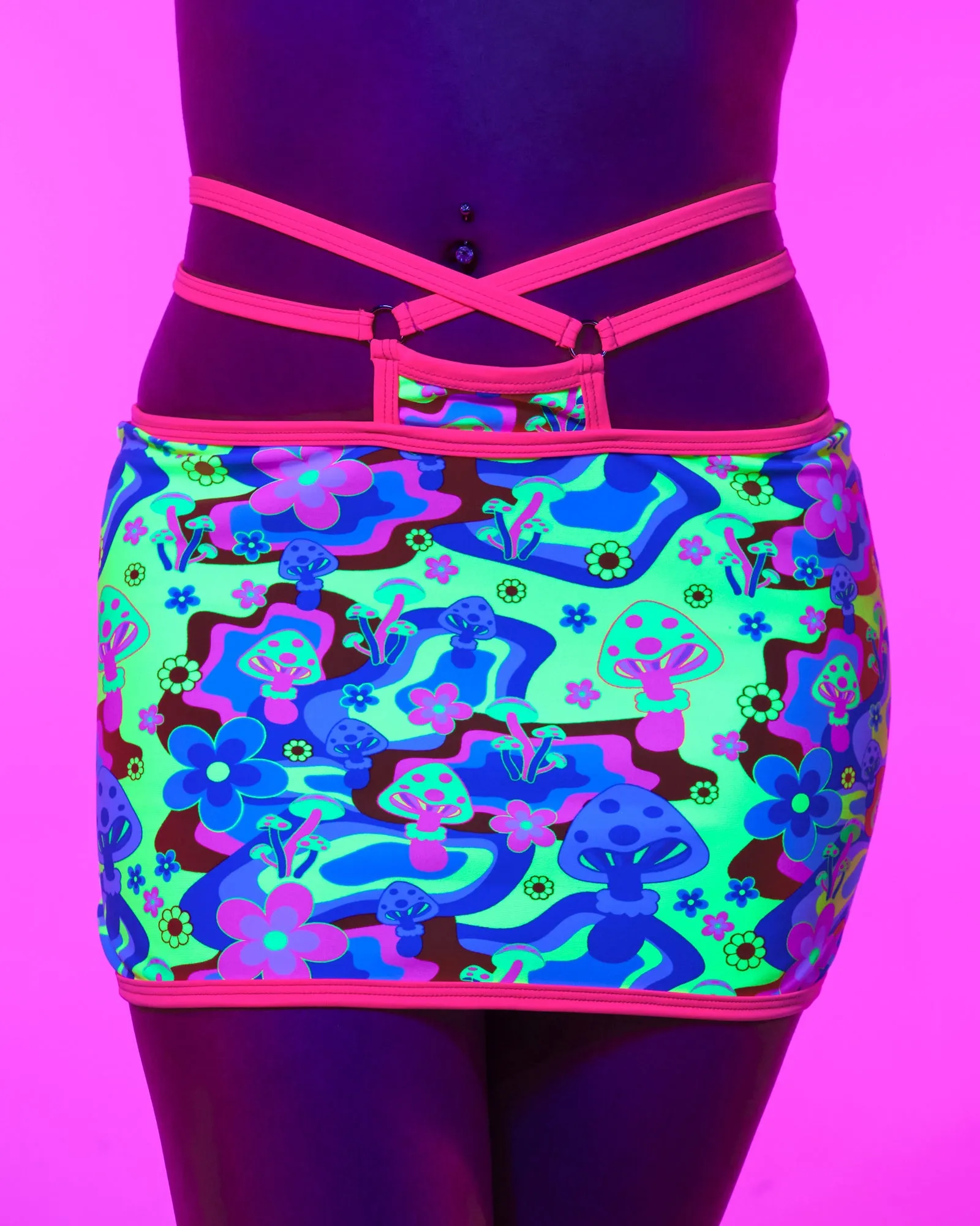 Psychedelic Psilocybin Thong Mini Skirt