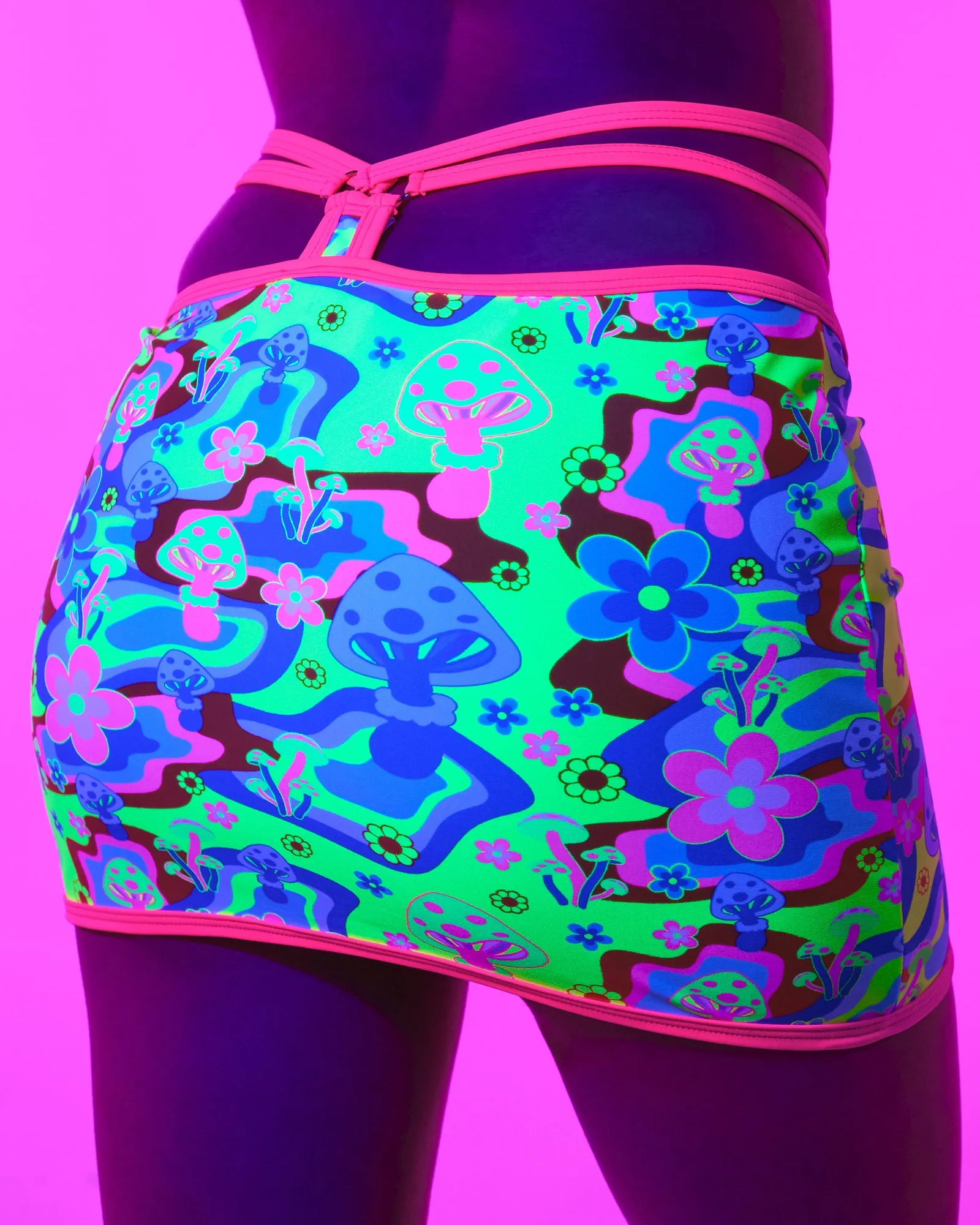 Psychedelic Psilocybin Thong Mini Skirt