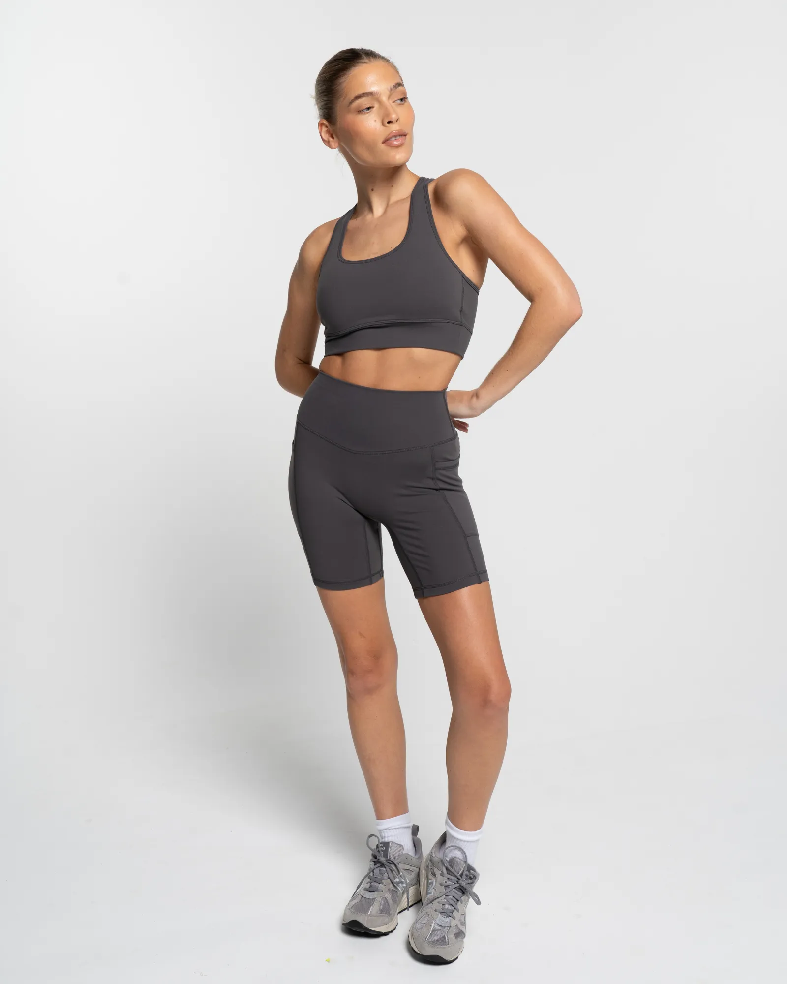 Racer Crop - Charcoal