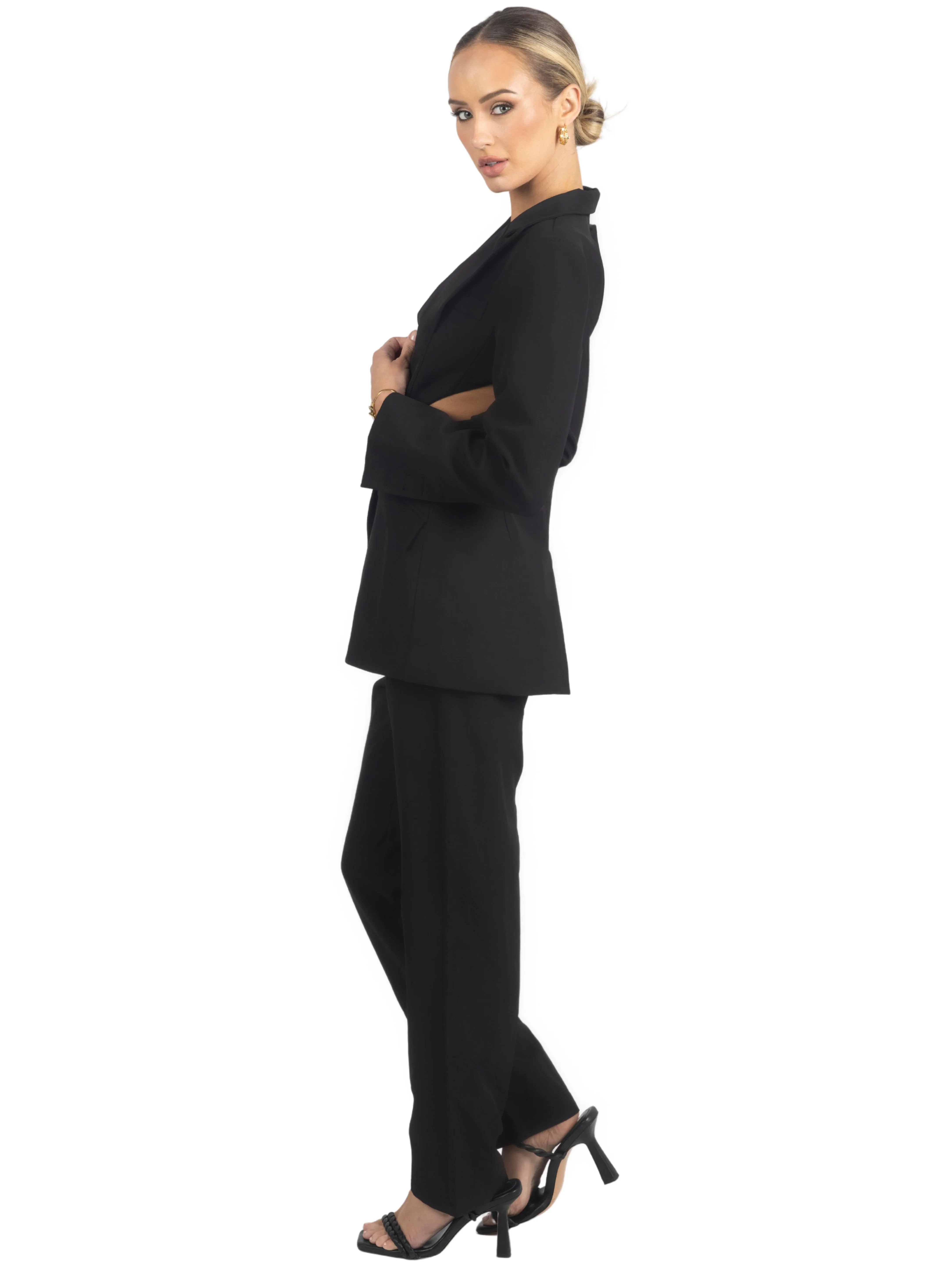 Rachel Backless Cutout Black Women's Blazer