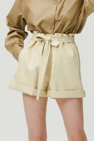 Rachel Paperbag Pleather Shorts