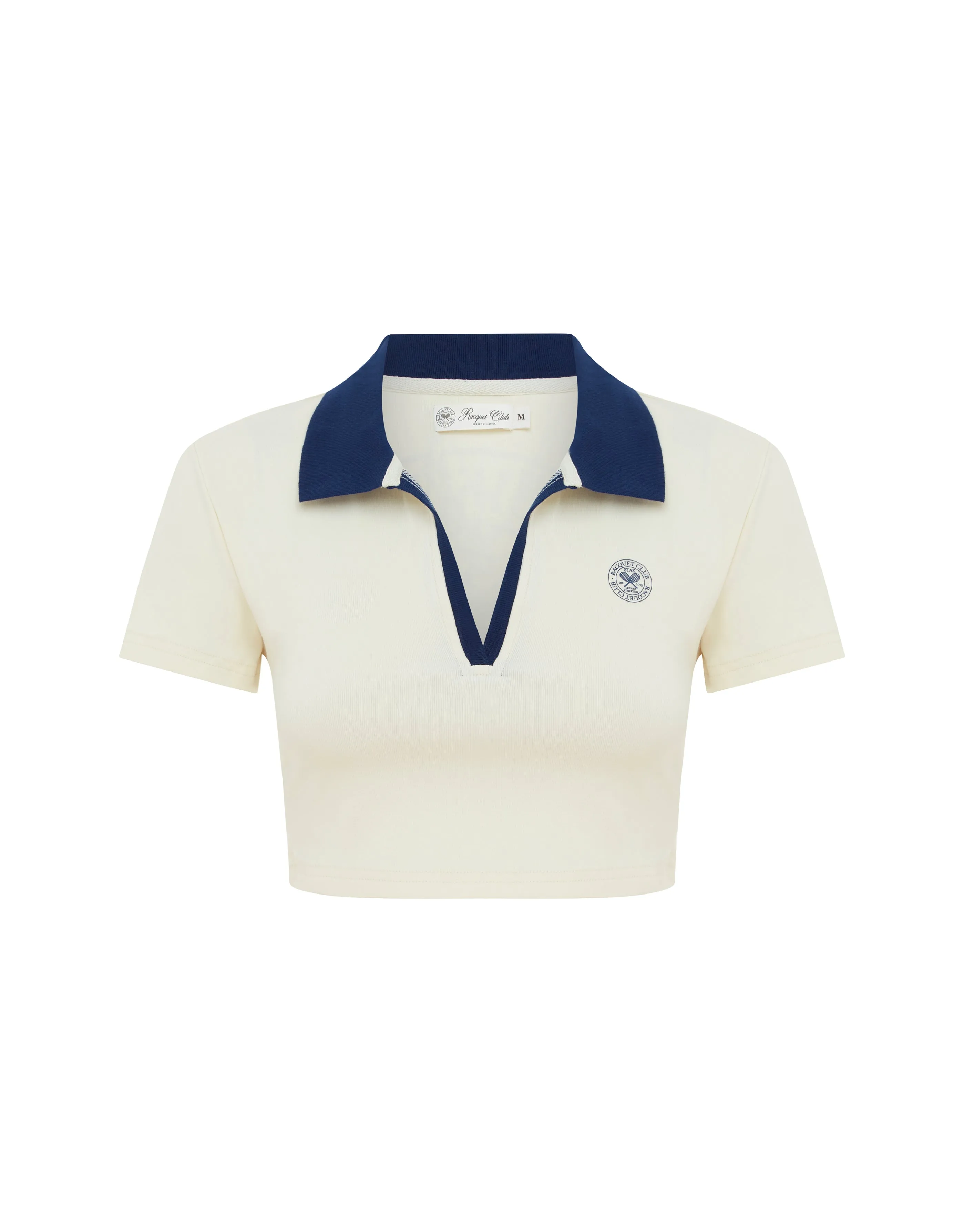 Racquet Club Cropped Polo - Cream
