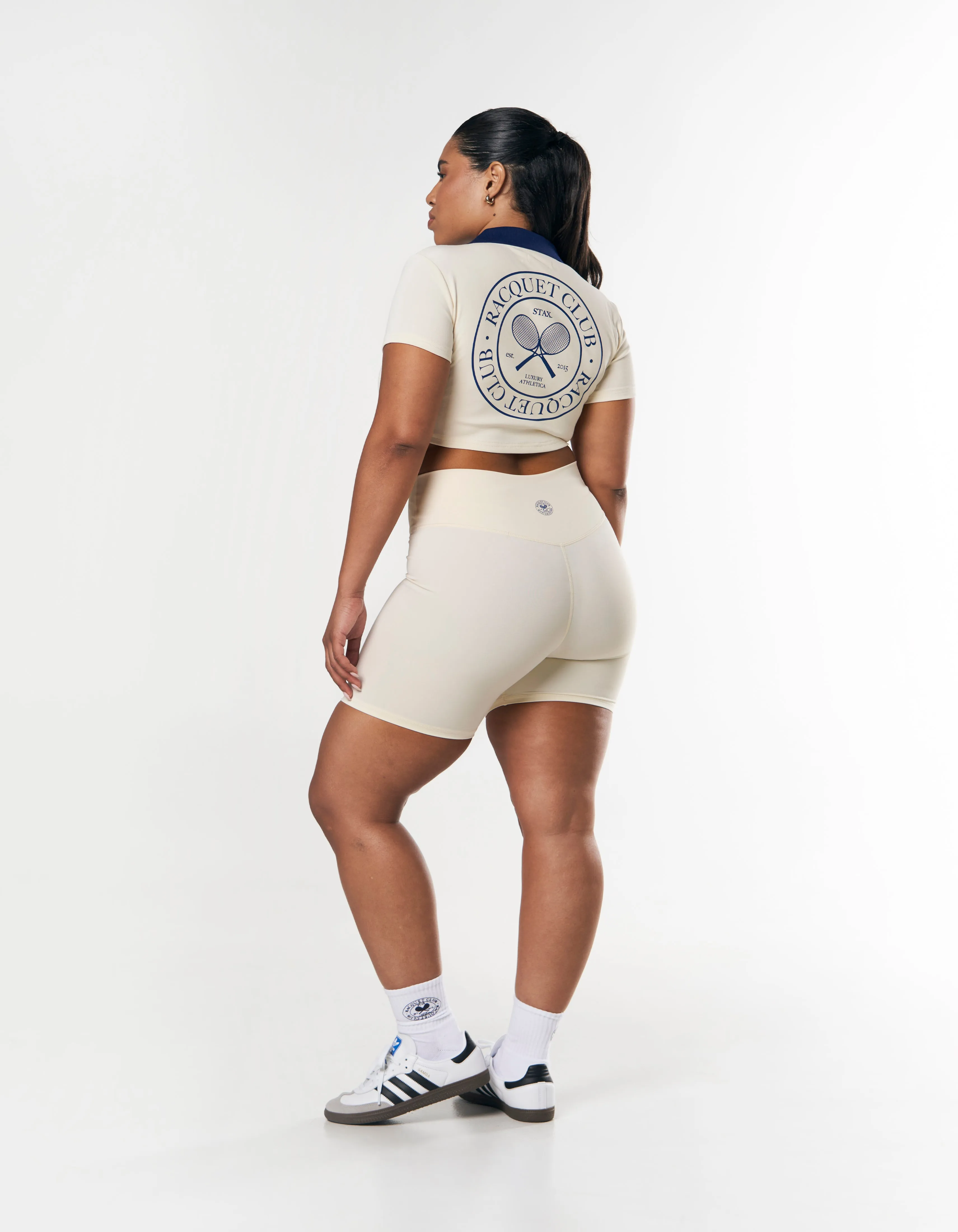 Racquet Club Cropped Polo - Cream