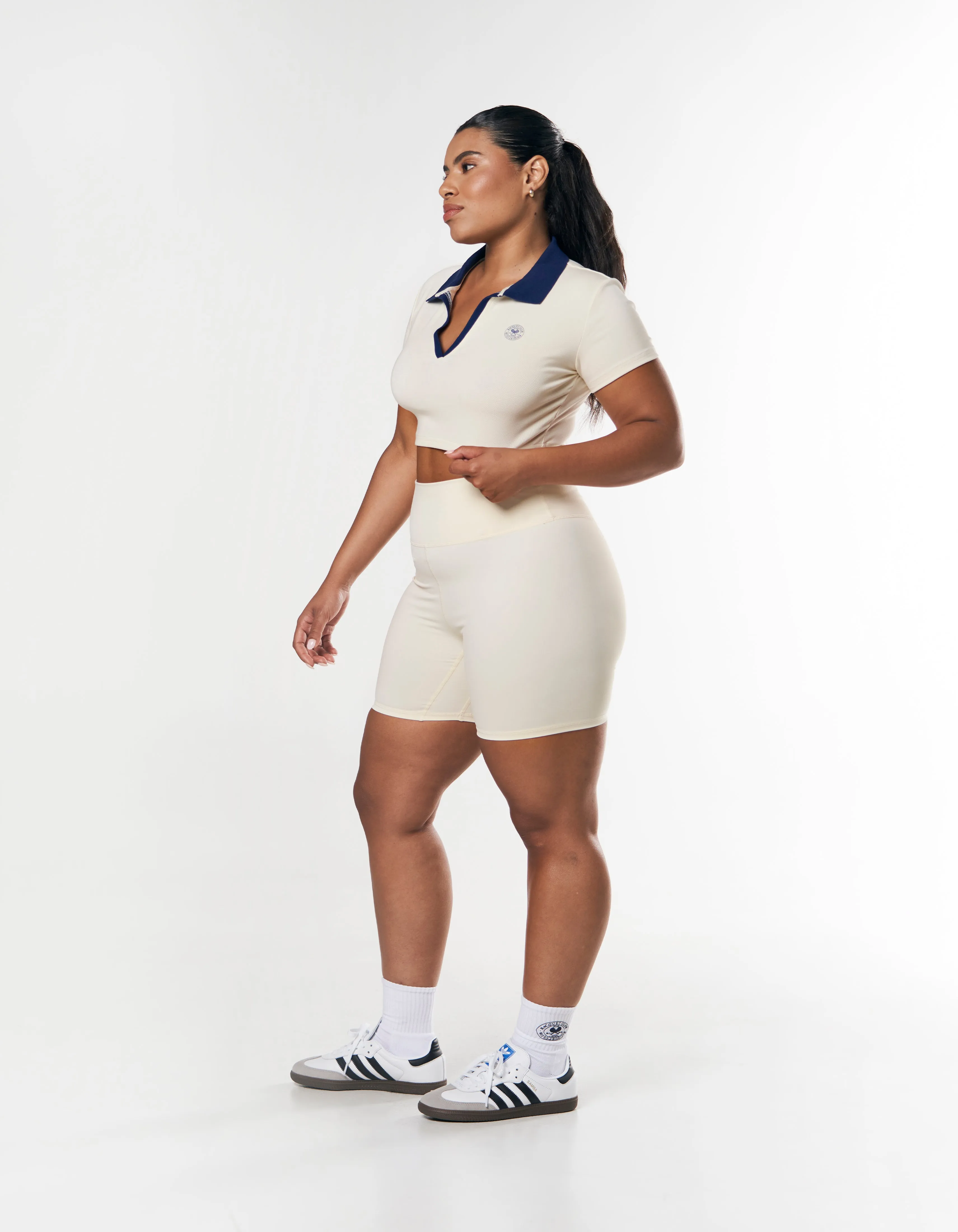 Racquet Club Cropped Polo - Cream