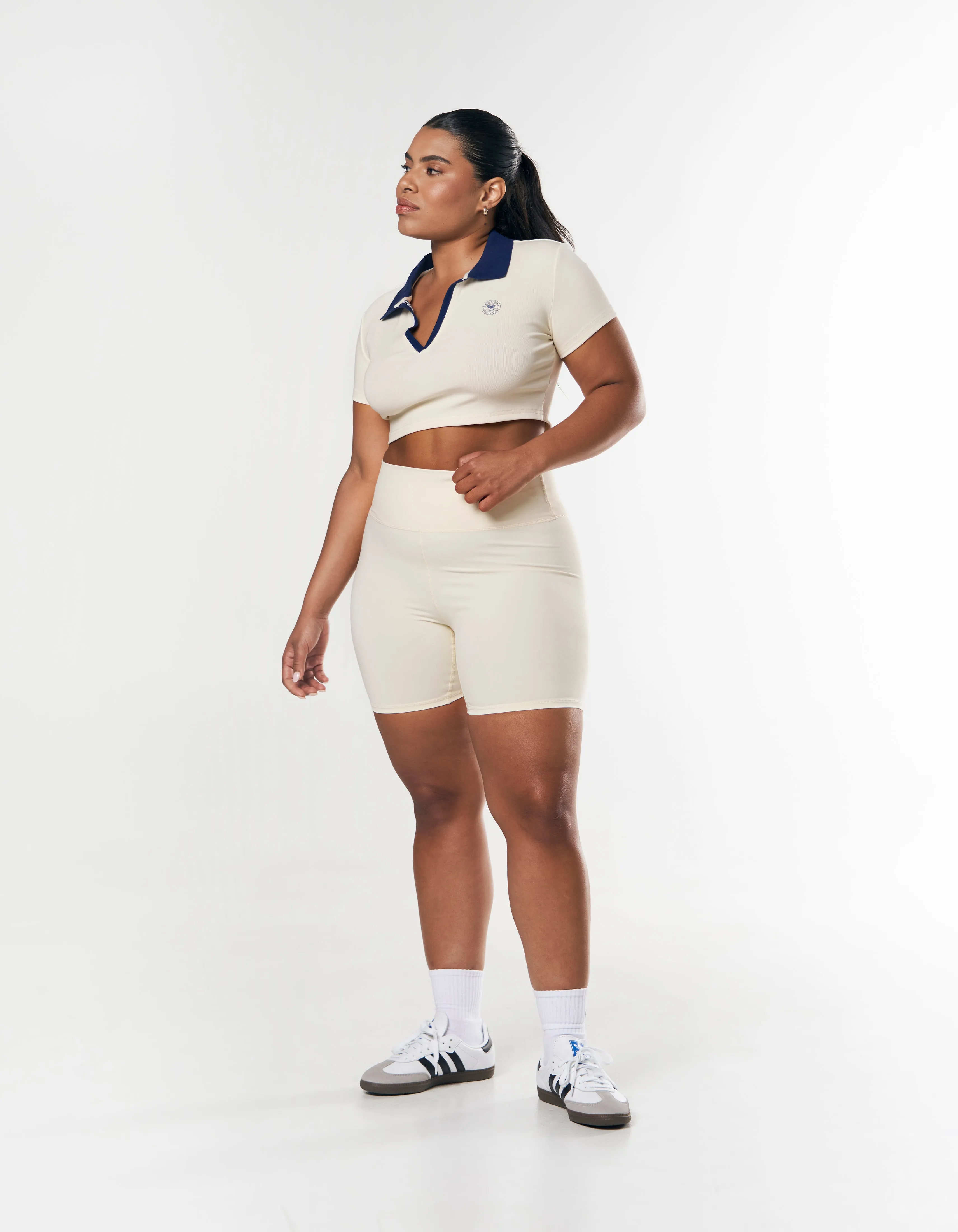 Racquet Club Cropped Polo - Cream