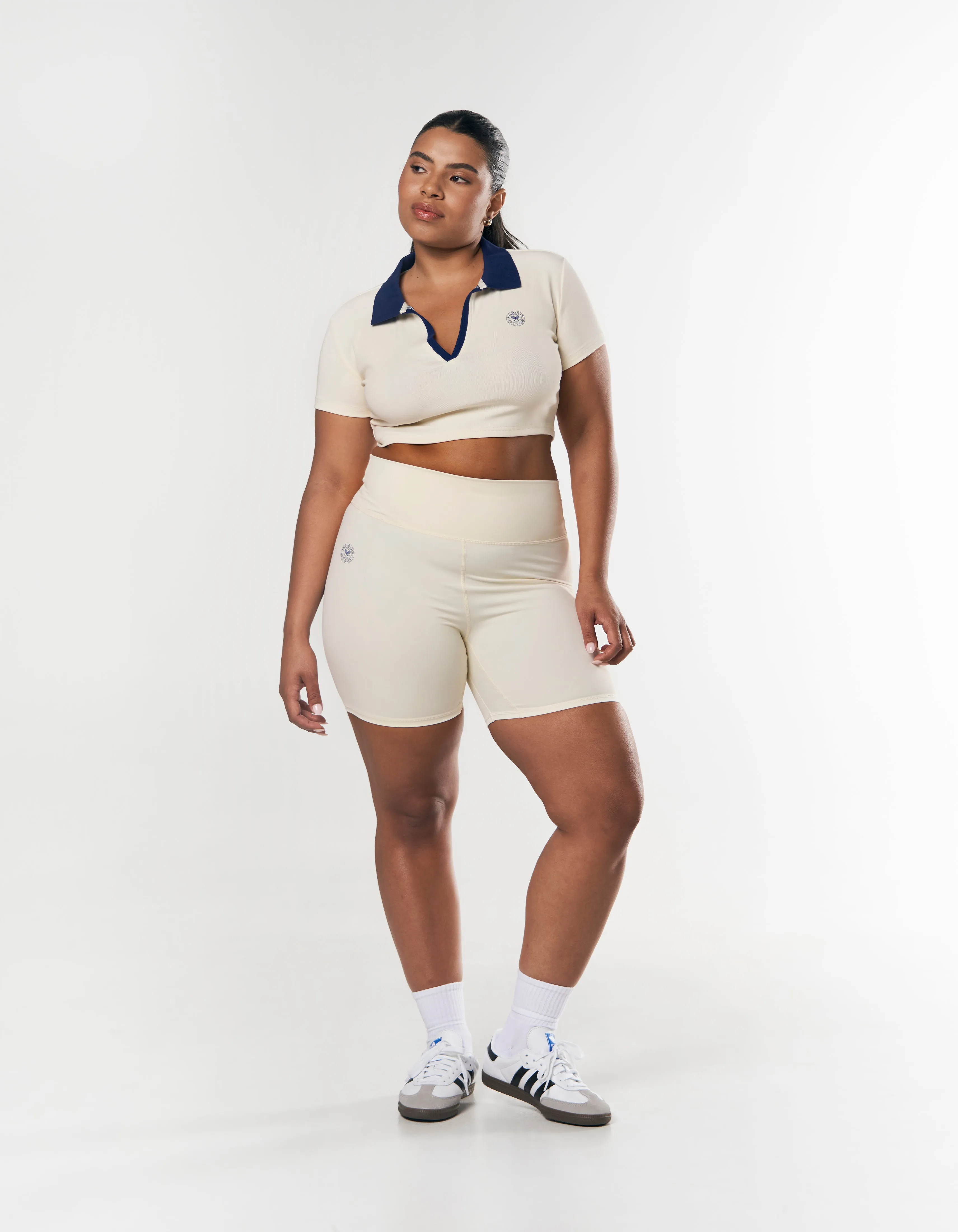 Racquet Club Cropped Polo - Cream