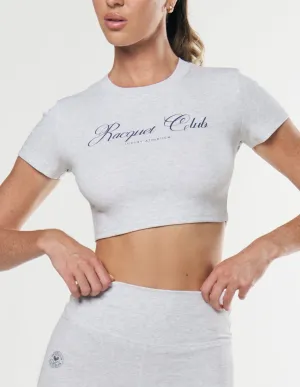 Racquet Club Cropped Tee - Grey Marle