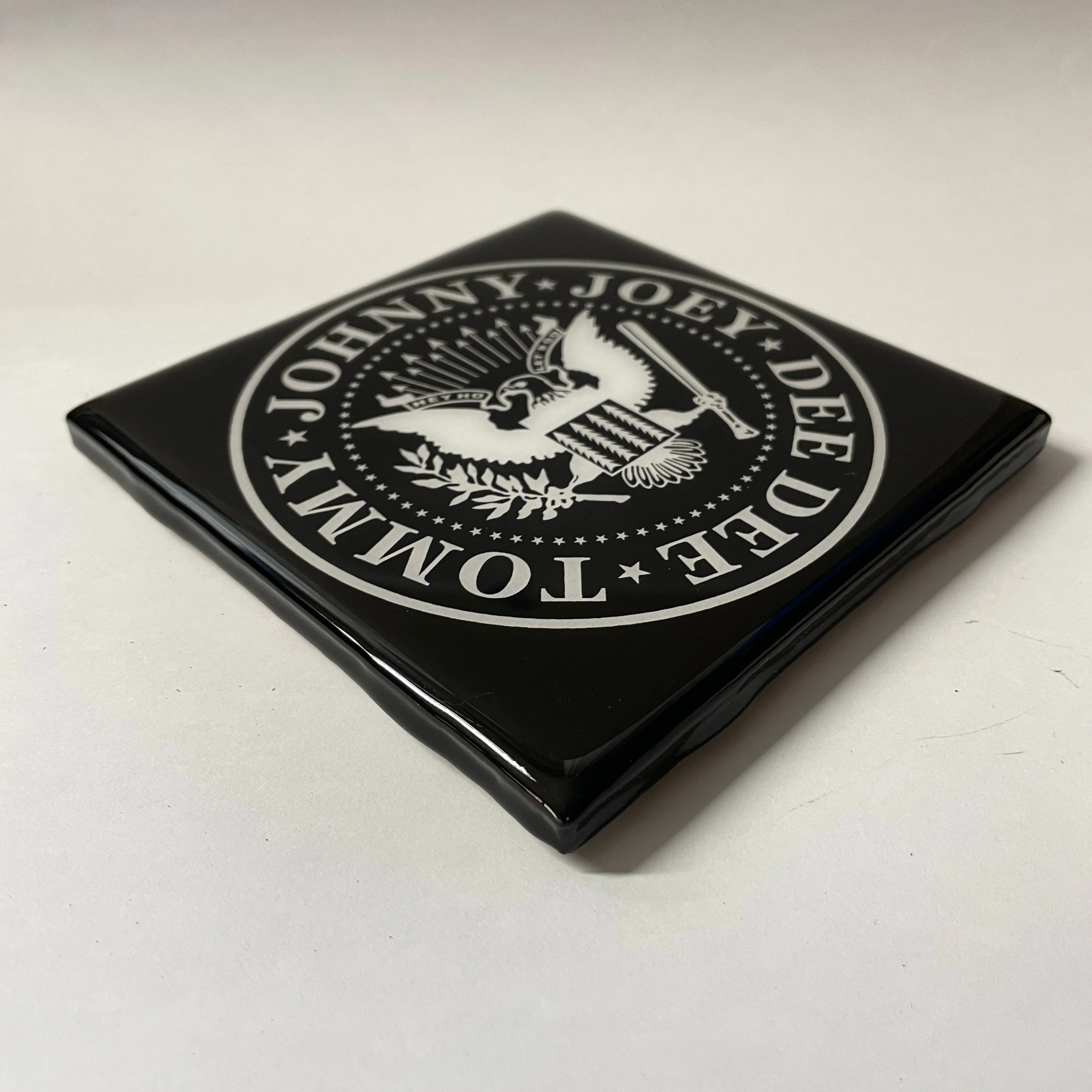 RAMONES Johnny Joey Tommy DeeDee Custom Ceramic Tile Coaster