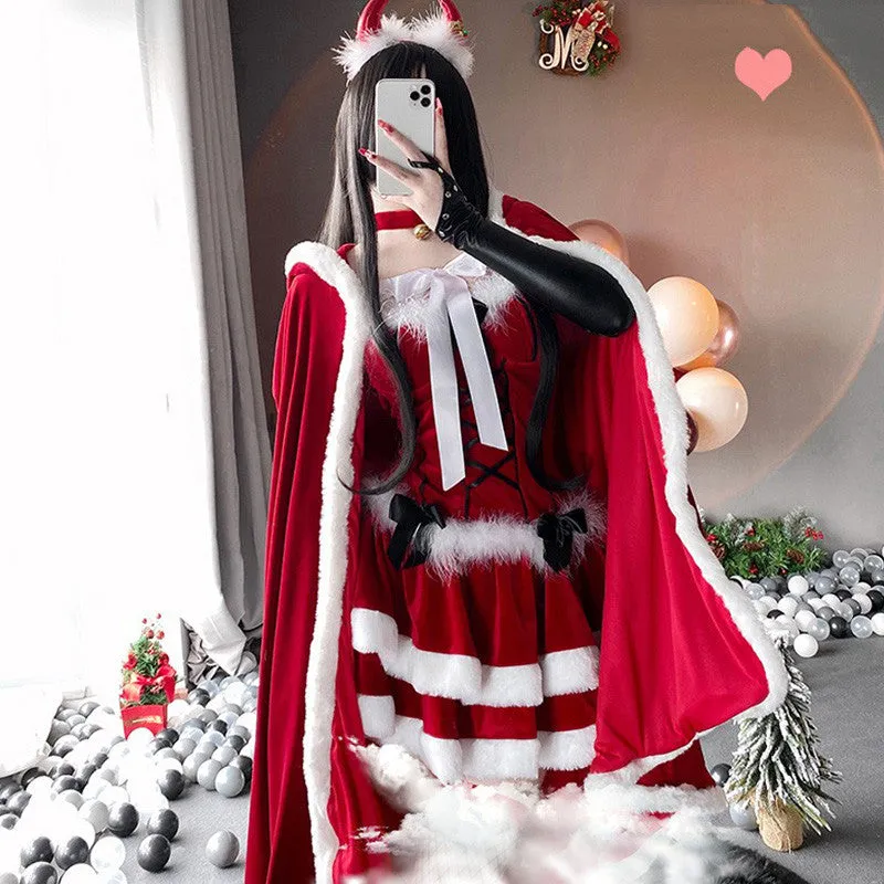 RED CATWOMAN DEVIL CHRISTMAS MAID OUTFIT UB3272