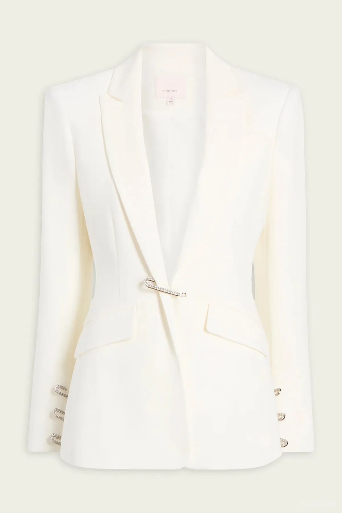 Rhinestone Pin Cheyenne Blazer in Ivory