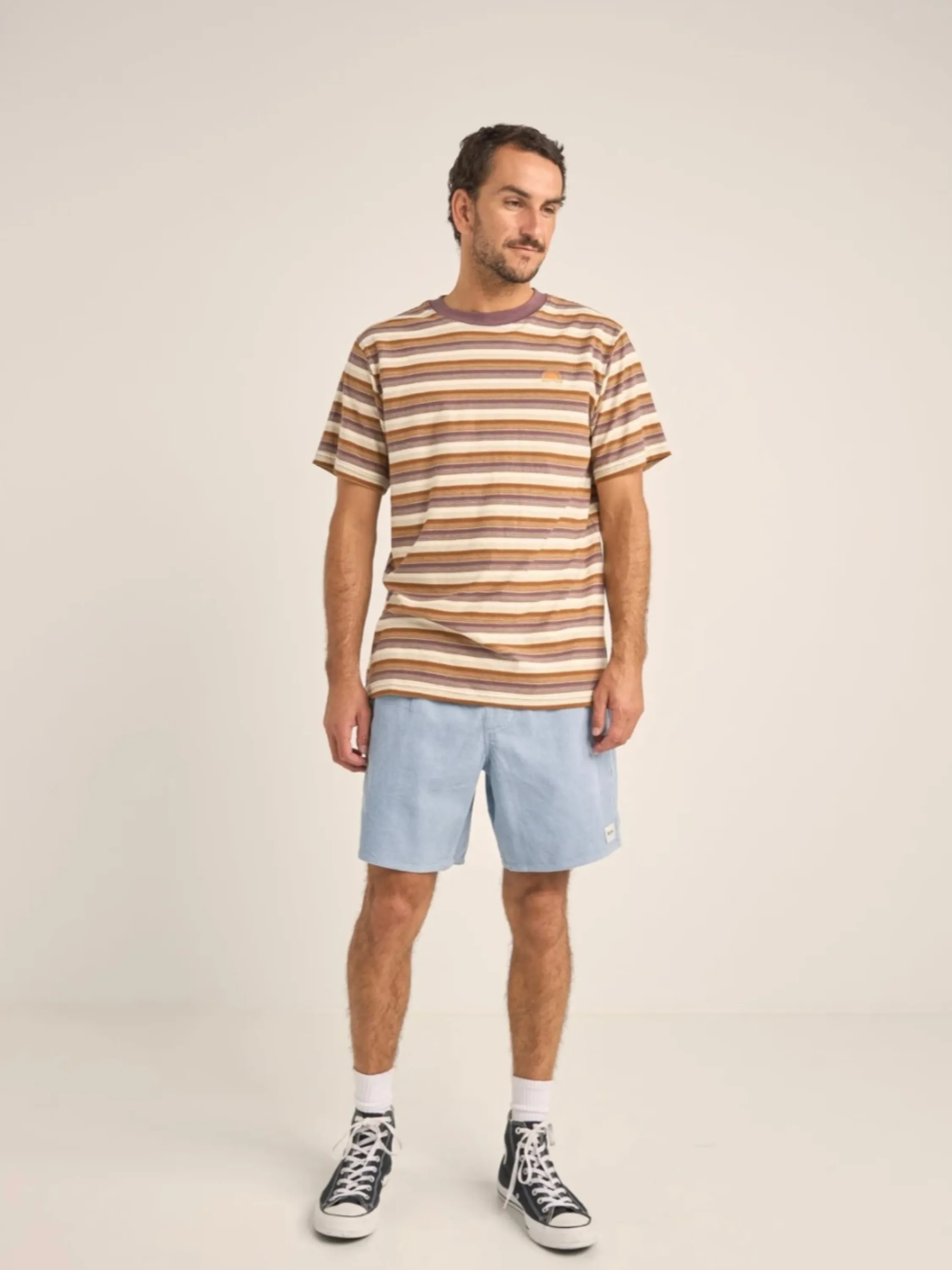 Rhythm Vintage Stripe Short Sleeve T-Shirt - Cedar