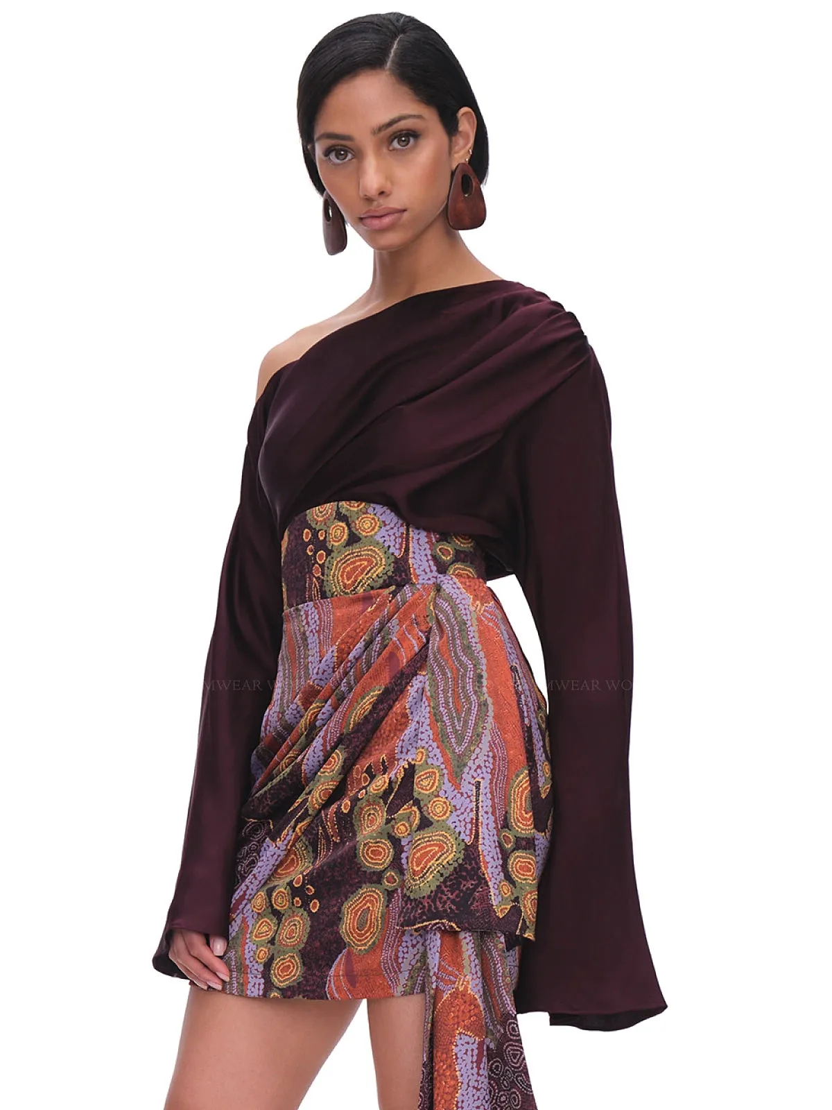 Rida Drape Mini Skirt ::RET