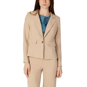 Rinascimento Beige Blazer with Lapel Collar