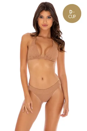 RIVER DANCE - Triangle Halter Top & Banded Full Bottom • Coconut