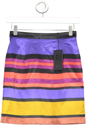 River Island Multicoloured Stripe Mini Skirt UK XS