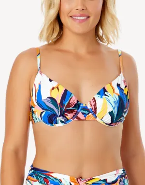 Riviera Floral Shirred Underwire Bikini Top