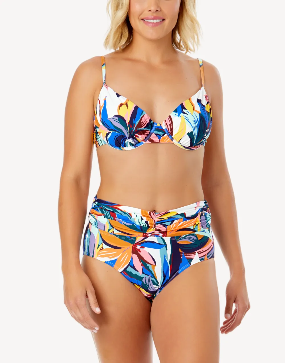 Riviera Floral Shirred Underwire Bikini Top