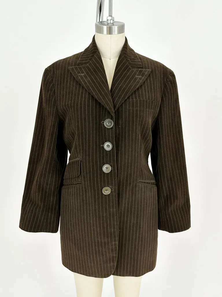 Romeo Gigli Corduroy Pinstripe Blazer