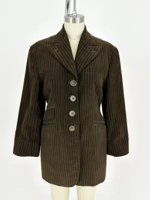 Romeo Gigli Corduroy Pinstripe Blazer