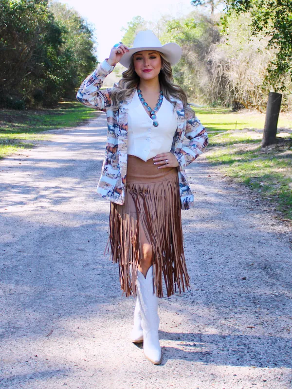 Rope and Ride Relaxed Blazer, Horse print