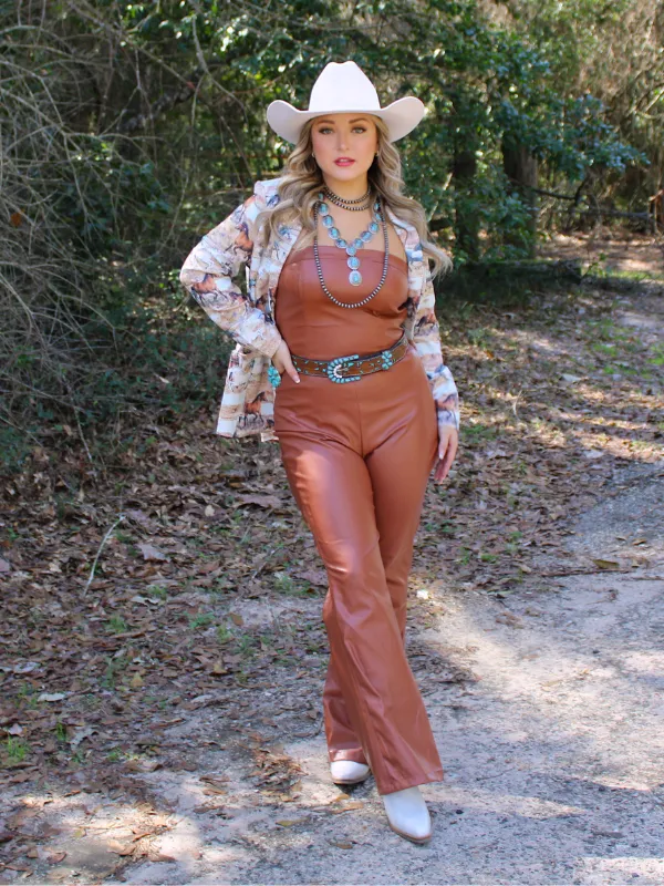 Rope and Ride Relaxed Blazer, Horse print