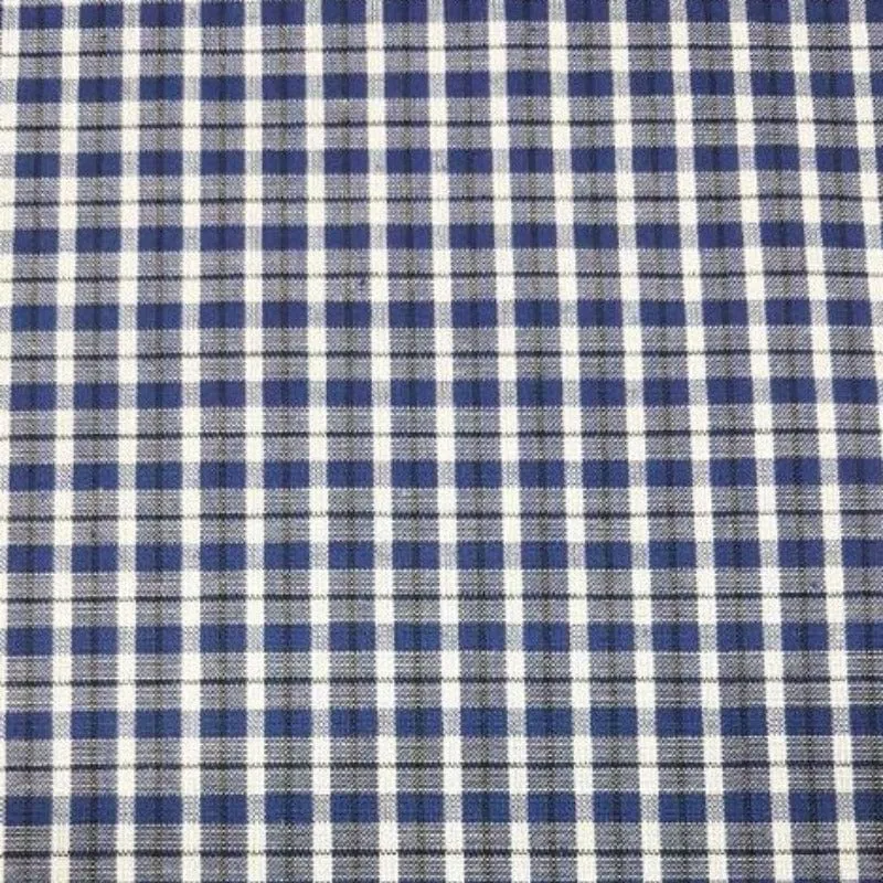 School Checks Fabric Blue