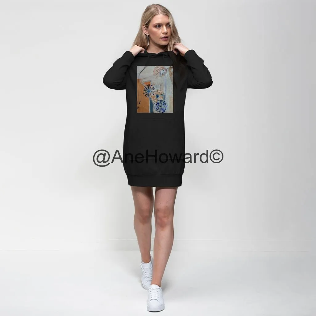 Self-portrait Spinning my Wheels Premium Cotton Hoodie Dress