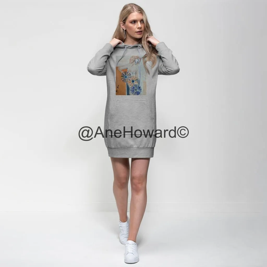 Self-portrait Spinning my Wheels Premium Cotton Hoodie Dress