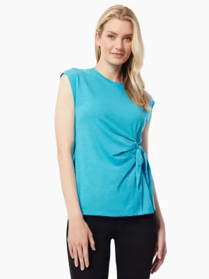 Sleeveless Side Tie Slub Knit Top