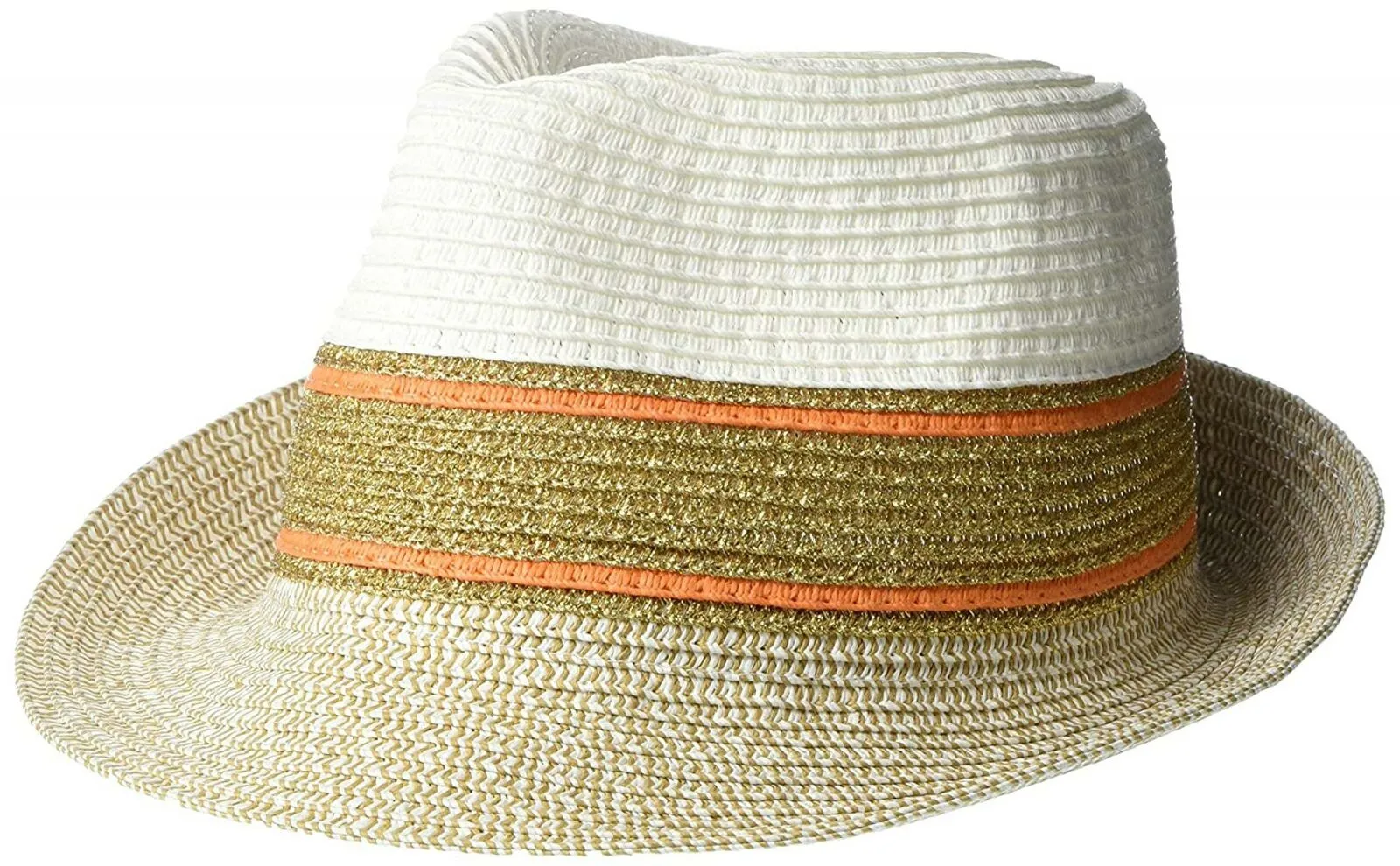Steve Madden Women's Striped Band Fedora Hat