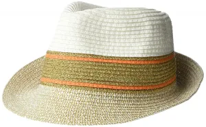 Steve Madden Women's Striped Band Fedora Hat