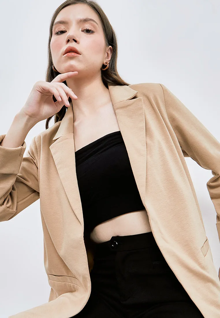 Straight Cut Long Sleeve Blazer