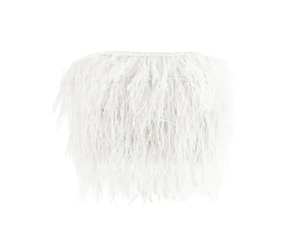 Strapless Feather Crop Top
