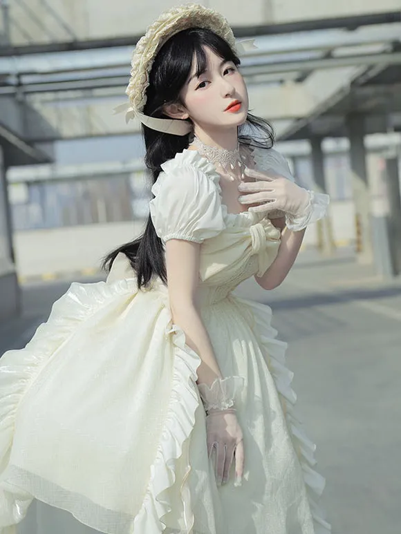 Sweet Lolita Dress Polyester Short Sleeves Dress