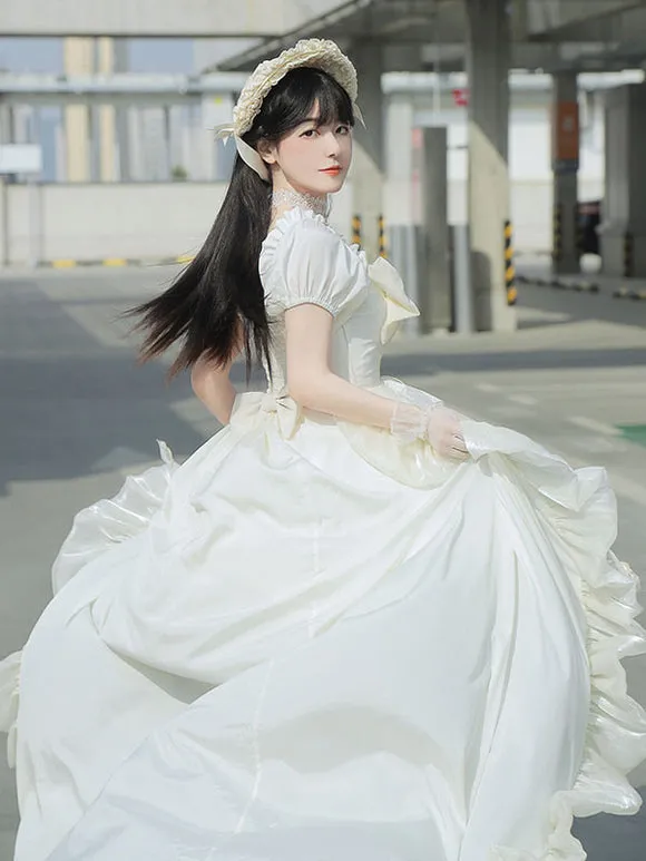 Sweet Lolita Dress Polyester Short Sleeves Dress