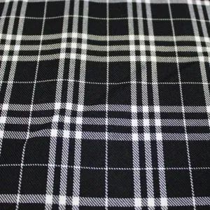 Tartan Check Black Fabric