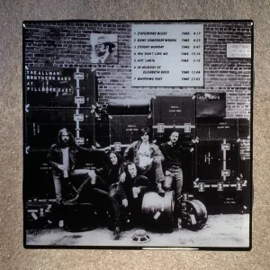 The ALLMAN BROTHERS BAND At Fillmore East Coaster BACK Record Cover Ceramic Tile