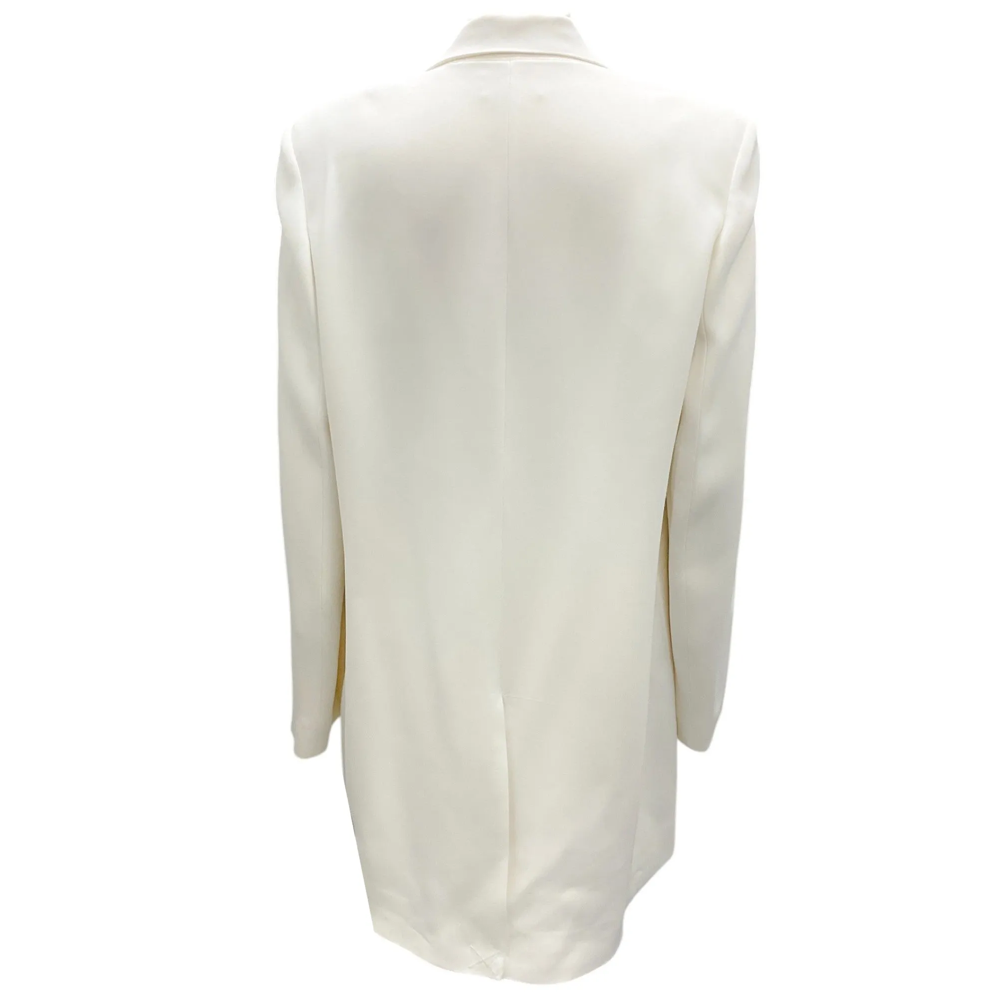 The Row Ecru Long Crepe Blazer