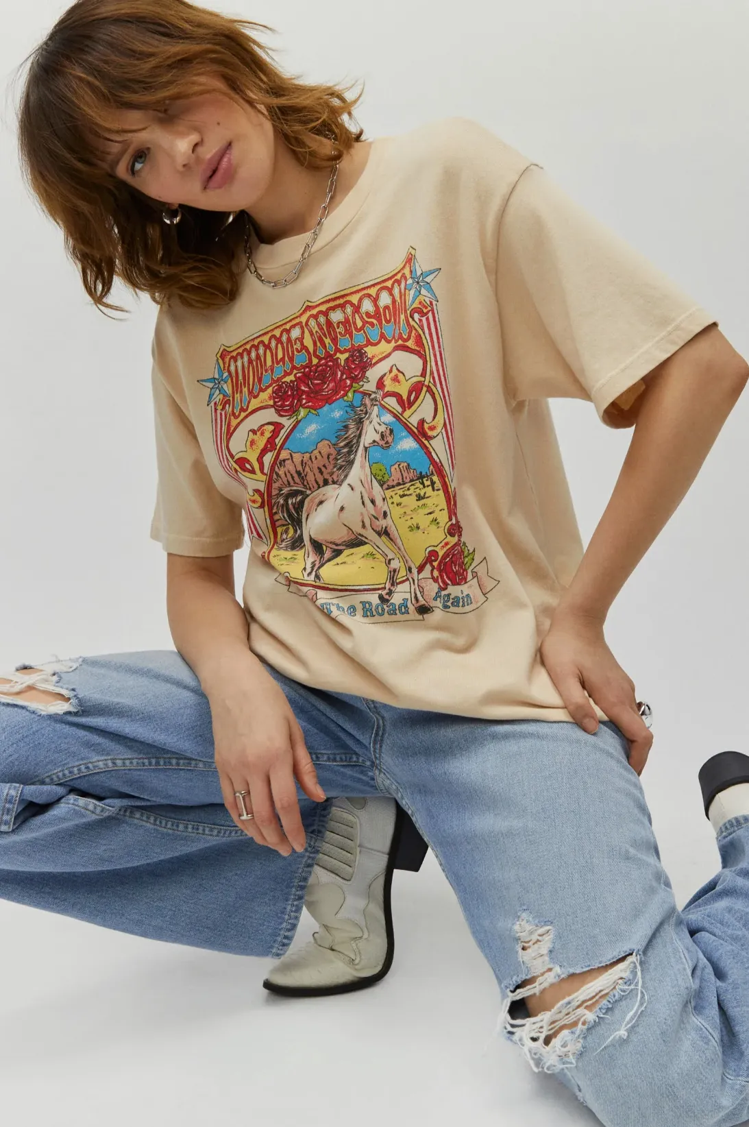 The Willie Nelson On The Road Again Tee by Daydreamer
