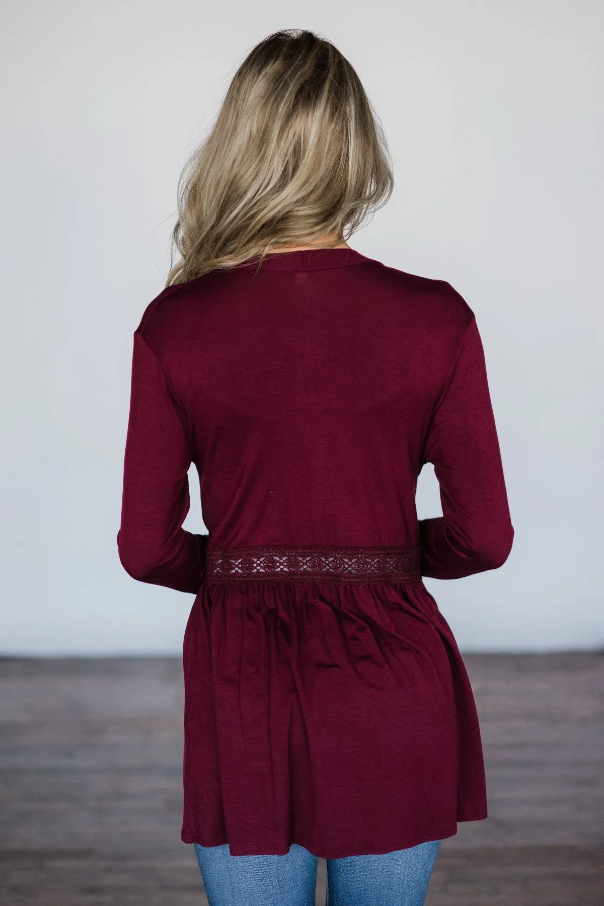Till We Meet Again Burgundy Cardigan