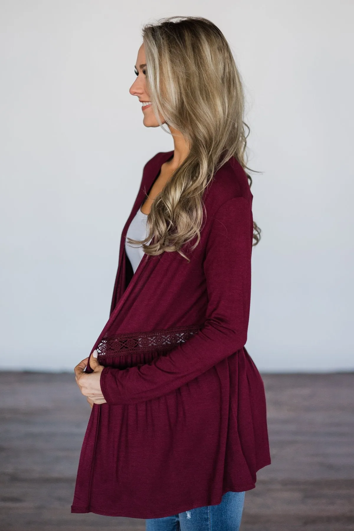 Till We Meet Again Burgundy Cardigan